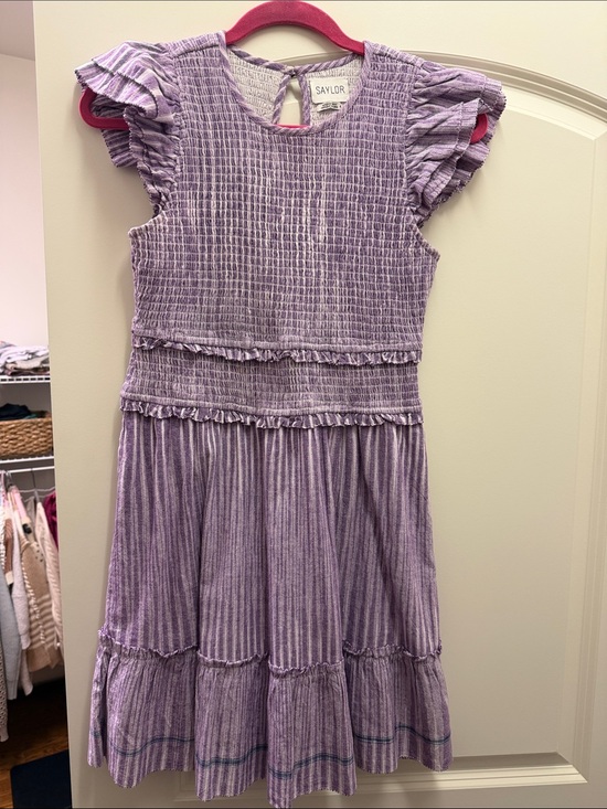 SAYLOR Dresses & Skirts - SAYLOR Lavender Smocked Ruffle Sleeve Dress
